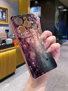 1个粉色樱花舞UV印刷防震手机壳，适用于三星/Galaxy/Infinix/红米/OPPO/VIVO/Realme安卓机型 - 粉色 - 查看 2