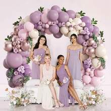 146pcs Purple Balloon Arch Kit, Light Pink, Beige, Rose Gold Balloons Suitable For Wedding, Birthday, Baby Shower, Mother's Day, Bridal Shower, Lavender Party Decoration - Multicolor - View 4