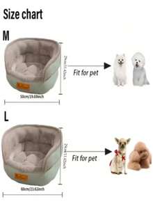 Cama redonda de lujo para mascotas de gran tamaño, base antideslizante, funda extraíble - Hecha de material PP duradero, forro de felpa suave, marco resistente, adecuada para perros y gatos pequeños a grandes, mueble adorable para mascotas, uso en interiores/exteriores, cama grande para perros - Verde - Ver 3