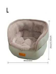 Cama redonda de lujo para mascotas de gran tamaño, base antideslizante, funda extraíble - Hecha de material PP duradero, forro de felpa suave, marco resistente, adecuada para perros y gatos pequeños a grandes, mueble adorable para mascotas, uso en interiores/exteriores, cama grande para perros - Verde - Ver 9