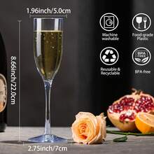 5oz Unbreakable Acrylic Champagne Flutes, Reusable Plastic Champagne Glasses, Clear Plastic Martini Cups - Perfect For Cocktails, Champagne And Desserts - Reusable, Mousse Cups - Multicolor - View 13