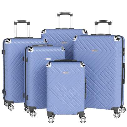 YSTYLE 3/5 Piece Hardside Luggage Set (12, 18, 20, 24, 28 Inch), With Scratch-Resistant And Impact-Resistant ABS Shells, Spacious Design And Four 360-Degree Spinner Wheels
