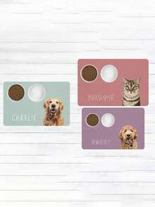 Customizable Pet Feeding Mat (1pc) - Quick-Absorbing, Supports Personalized Name Customization. Suitable For Cats And Dogs, Featuring Non-Slip Rubber Base And Minimalist Design Style. Perfect Gift For Pet Owners. - Multicolor - View 4