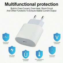 3pcs/2pcs/1pc 30W Multi-Function Wall Charger, Supports Multiple Specifications, Suitable For IPhone 17/16/15/14 Pro Max/14 Pro/14 Plus/14/13/12/11 And Other Models With 30W PD Fast Charging, Suitable For Home, Office And Travel Use - EU C Type Plug(220-240V) - View 6