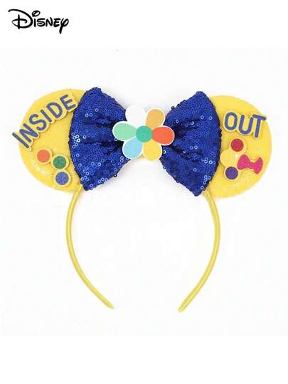 Disney 1个迪士尼卡通可爱蝴蝶结发箍，米奇耳朵装饰亮片蝴蝶结发箍，适合迪士尼乐园、主题派对、生日等场合，经典卡通造型，是情人节礼物的绝佳选择。