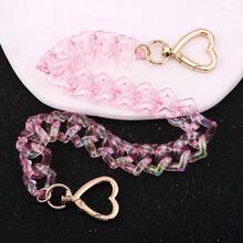 Acrylic Purse Chain Handbag Strap - Heart Bag Charm Keychain Accessories, 12.4 Inch Extender Chains Replacement - Hồng - Xem 5