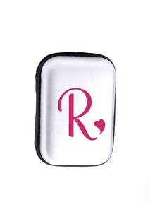 玫瑰红心形字母 A-Z 便携迷你收纳袋，CCD 收纳袋，相机保护套，防水防震数码收纳袋，电子产品收纳袋，个性化姓名 Logo 手机充电器线缆整理器，充电器收纳包，男女通用旅行必备，邮轮必备，度假必备，假日必备，旅行用品 - 彩色 - 查看 17