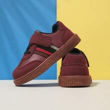 1 Pair New Soft Bottom Anti-Slip Flat Shoes, Classic Durable Unisex Toddler Casual Sneakers - Burgundy - View 10