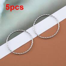 5Pcs Fashion Spiral Twisted Stainless Steel Closed Jump Rings Round Pendant Accessories Suitable For DIY Earrings, Bracelets And Various Handmade Jewelry Making - H2275 - View 13