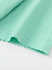 Balabala Children's Graphic T-Shirt, Short Sleeve Top For Boys And Girls, Summer - Mint Green - View 9