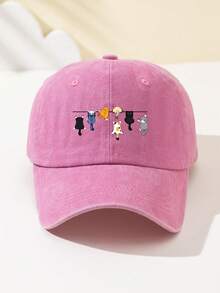 1pc Women's Soft Top Baseball Cap With Climbing Cat Print, Breathable Adjustable Brim, Suitable For Daily Outings, Vacation, Camping, Outdoor Sports, Truck Drivers, Holiday Gift - A - View 10