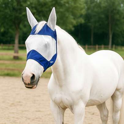 马用面罩，防蚊防蝇透气面罩，马匹防护装备，时尚骑马配件