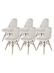 1pc Butterfly & Floral Milk Silk Stretch Curved Shell Chair Cover, Skin-Friendly Material For Enjoying Outdoor Leisure, Adds Charm To Garden Life. - Multicolor - View 9