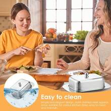 Bộ 1/2 hộp đựng bơ bằng thép không gỉ có nắp, hộp đựng phô mai và bánh mì, hộp bảo quản bơ dùng trong nhà bếp. - Nhiều màu - Xem 5