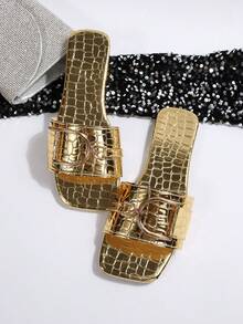 New Fashion Flat Sandals For Women - Gold - View 1