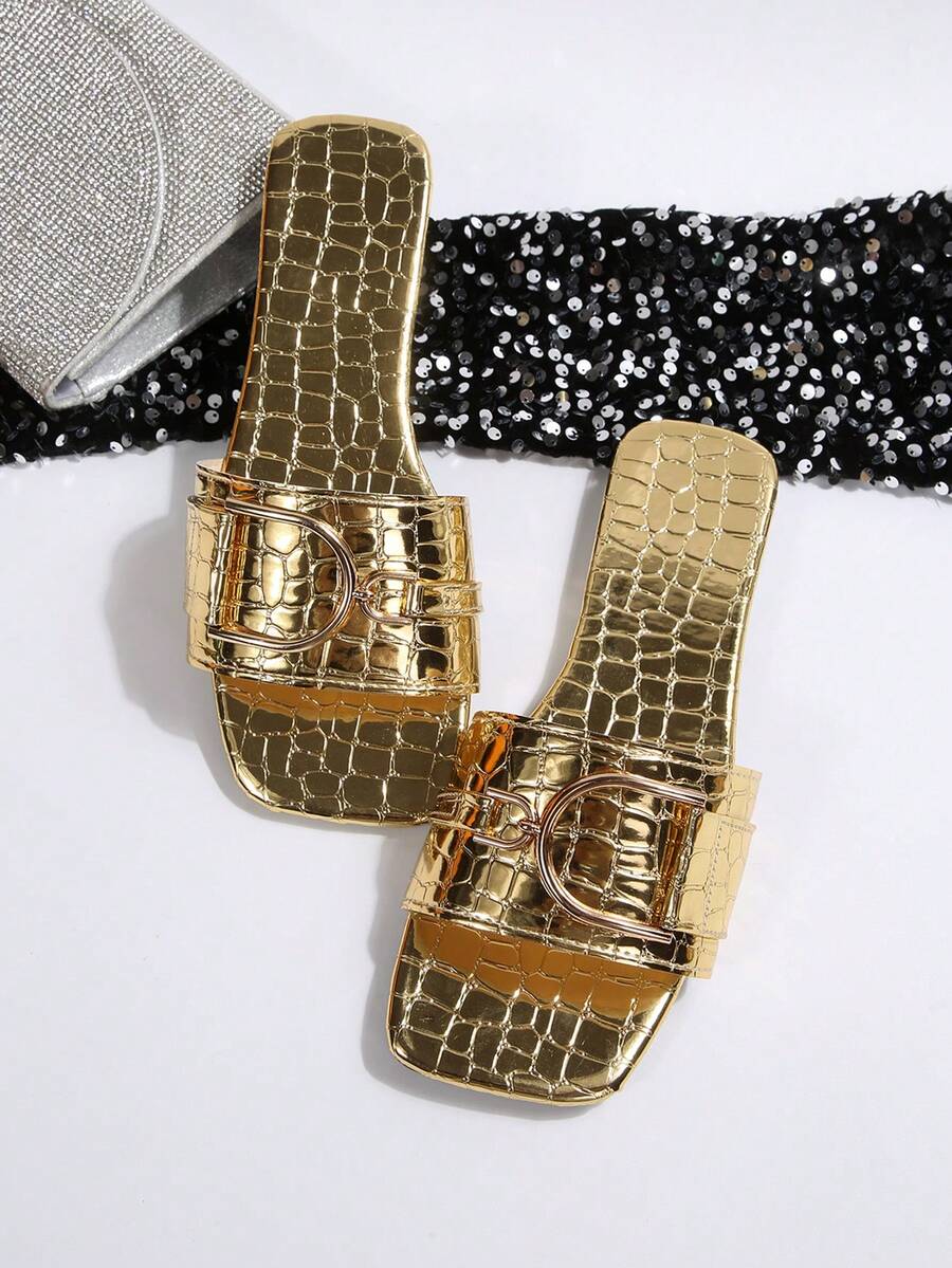 New Fashion Flat Sandals For Women - Gold - View 1