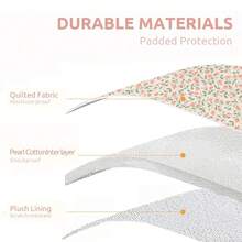 Puffy Laptop Sleeve 13-15.6 Inch Cute Quilted Laptop Protective Case Padded Floral Computer Sleeve For MacBook (B-Pink, 13 Inch) - B-pink - View 4