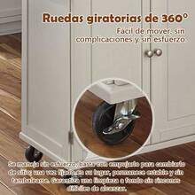 Carrito Auxiliar De Almacenamiento Cocina Carrito Organizador Con Ruedas - Blanco - Ver 8
