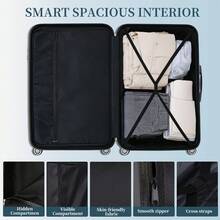 YSTYLE 3/5 Piece Hardside Luggage Set (12, 18, 20, 24, 28 Inch), With Scratch-Resistant And Impact-Resistant ABS Shells, Spacious Design And Four 360-Degree Spinner Wheels - Teal Blue - View 7