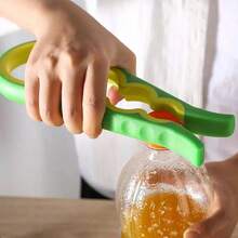 4-In-1 Jar Opener For Bottle And Lid Removal Non Slip Grip Kitchen Tool For Long Nails, Beautiful Women, Easy To Grip Bottle Opener Handle, Comfortable And Durable Plastic Kitchen Tool, Easy To Open Lid Design. - 綠色-B - 查看 7