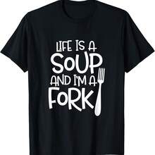 Es una sopa y yo soy un tenedor, divertida camiseta sarcástica - Negro - Ver 1