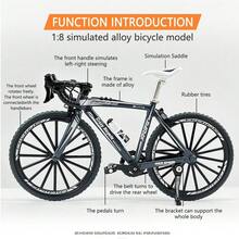 32件套合金双把手公路自行车赛车1:8比例手工DIY组装模型，玩具人偶，生日礼物，复活节装饰套装，学校礼物，复古游戏配件，房间装饰 - 彩色 - 查看 1