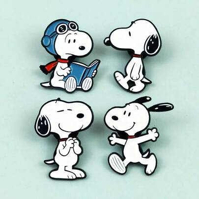  1pc Snoopy Classic Dynamic Image Badge, Can Be Attached To Hoodies, Canvas Bags, Hats, Stationery And Other Items, A Birthday Or Holiday Gift For Snoopy Fans, Practical And Commemorative