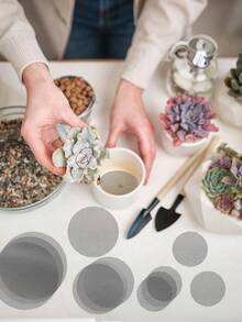 100片圆形排水孔网垫，适用于花盆，防止土壤流失和积水，植物排水网垫，花园草坪土壤保护和排水保护，盆底网垫，陶瓷深灰色防漏超大直径透气防虫塑料圆形网，盆栽植物盆底网垫，园艺用品 - A - 查看 2