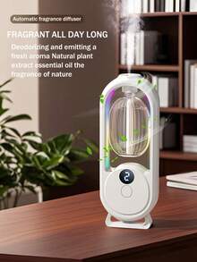 可充电自动香薰机家用电器，家用定时喷雾香薰机，办公室空气清新剂，卧室静音香薰机持久留香，酒店精油香薰机，壁挂式自动喷雾厕所除臭剂 - 白色 - 查看 3