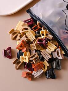 30 piezas Mini Pinzas de Garra Geométricas Amarillas de 2.5cm Acetato Pequeñas Pinzas para el Cabello Flequillo Pasadores para el Cabello Garra de Cabello Minimalista Accesorios de Moda para el Cabello de Mujer para Vacaciones - Multicolor - Ver 1