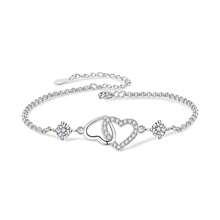 1pc Women's Fashion Elegant Heart-Shaped Bracelet, Sweet And Cute Heart Jewelry Accessory - Multicolor - View 5