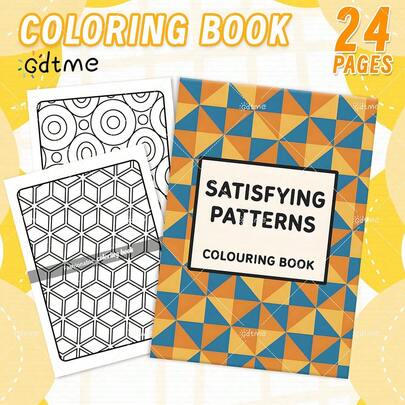 GDTME SATISFYING PATTERNS : Bold-Easy Patterns Coloring Book For Adults And Children Cute Drawing Book Perfect Gift For Easter, Ramadan, Valentine's Day, Christmas Party, Halloween And Birthday-Geometric Patterns Scene Colouring For Relaxing : Suitable For Friends Who Love Coloring And Back To School(Cozy Space Coloring)