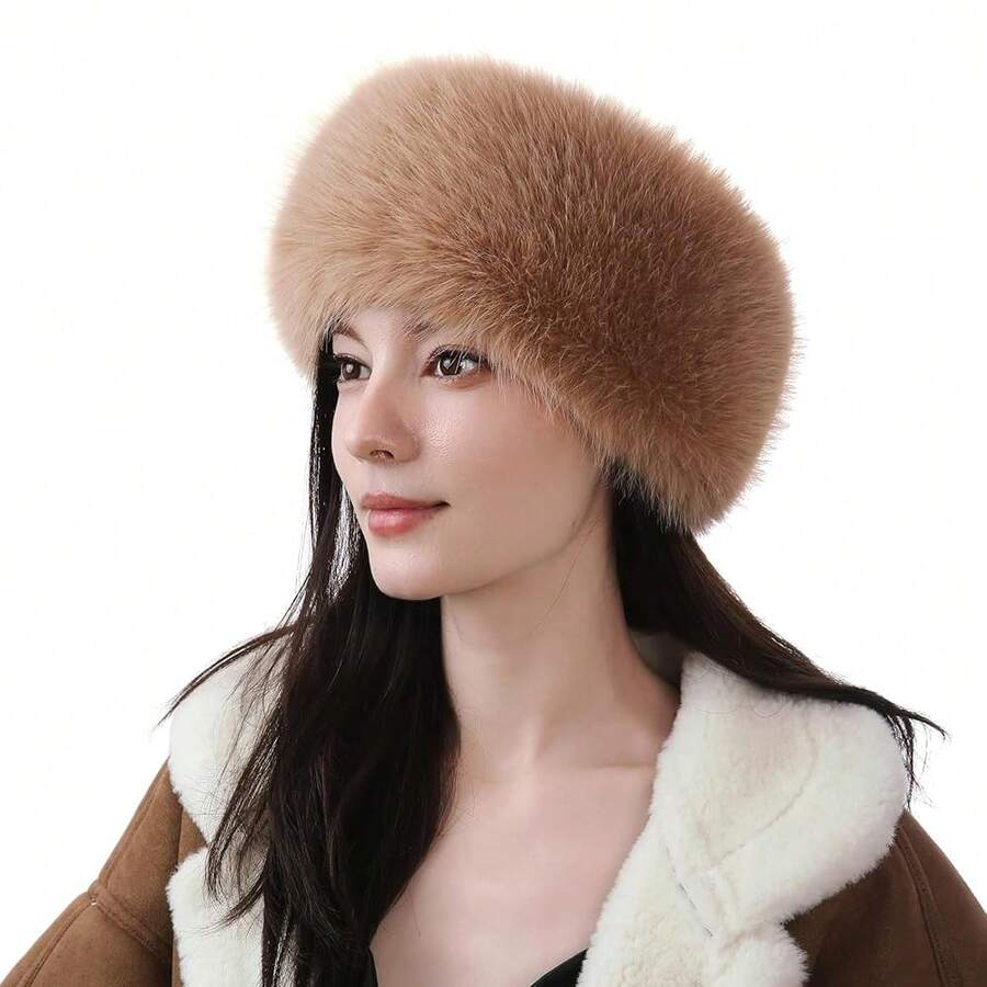 Dikoaina Womens Faux Fur Headband Winter Earwarmer Earmuff Ski - Nâu - Xem 1