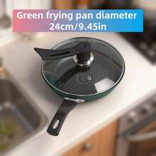 Crystalline Non-Stick Frying Pan, Thick Flat Bottom Pan, Suitable For Home Use, Induction Cooktop, Gas Stove - Red - View 12
