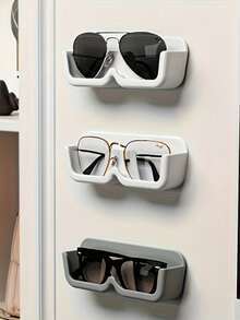 1pc Wall-Mounted Eyeglass Holder, Suitable For Bathroom And Bedroom, Anti-Drop Fashionable Glasses Storage Display Rack, Adhesive No Drilling Needed Glasses Hanger, Space-Saving Home Storage Accessory, Suitable For Daily Use, Graduation Gift And Household Essential - Multicolor - View 3