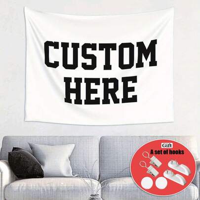1pc, Customized Wall Hanging Tapestry With Personalized Image And Text, Humorous Background,2D Flat Custom Tapestry, Local Printed Textile Wall Decor Garden Flag, Custom Flag Customized DIY Personalized Polyester Decorative Wall Hanging, Personalized Gifts Room Banner, Wall Banner, For College Dorm Decor, Outdoors, Parties, Festival Gifts Birthday Graduation Room Decor Home Decor Wall Decor Bedroom Decor Wall Art Poster Home Decor Living Room Tapestry For Room Wall Tapestry Room Decoration Stuff Gifts Suitable For Daily, Anniversary Party,Birthday, Wedding, Halloween, Christmas, Father's Day, Mother's Day, Valentine's Day, Easter, Home Decor, Anniversary, Graduation, Housewarming, Tea Room, Bedroom, Living Room, Indoor Home, Outdoor Flag Wall Tapestry, Custom Flag