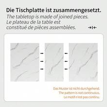 Versatile Retractable Dining Table For Kitchen & Studio, Marble Look Desk With Stable Base & Smooth Rails - White1 - View 8