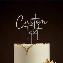 Hiasan Kue Pernikahan Emas Mr. & Mrs. - Akrilik Rustic Kustom dengan Potongan Laser, Nama Kustom, Dekorasi Ulang Tahun Pernikahan, Dekorasi Kue Efek 3D, Pesta Lajang - Topi Kue Pernikahan Emas - View 5