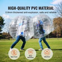 Inflatable Bumper Balls 2-Pack, 4FT/1.2M Body Sumo Zorb Balls For Teen & Adult, 0.8mm Thick PVC Human Hamster Bubble Balls For Outdoor Team Gaming Play, Bumper Bopper Toys For Garden, Yard, Park,Pool Toys Suitable For Pool Games,Pool Party - Blue - View 2