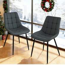 Chaises de salle à manger - Gris foncé - Voir 2