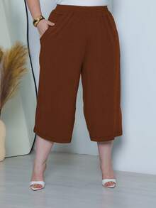 Women's Plus Size Pantacourt Style Casual Pants, Super Cool And Comfortable, Sizes G1 To G6 - Rỉ Nâu - Xem 3