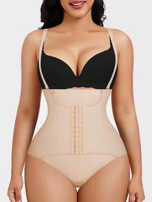 Women Shapewear Tummy Control High Waist Butt Lifting Shapewear Panties Body Shaper - Apricot - View 1