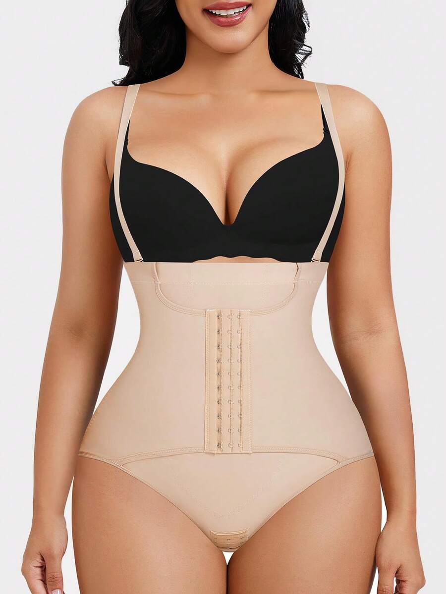 Women Shapewear Tummy Control High Waist Butt Lifting Shapewear Panties Body Shaper - Apricot - View 1