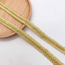 Multicolor Widened Shiny Centipede Edge Lace Trim, Apparel Craft DIY Decorative Accessory - Gold - View 14