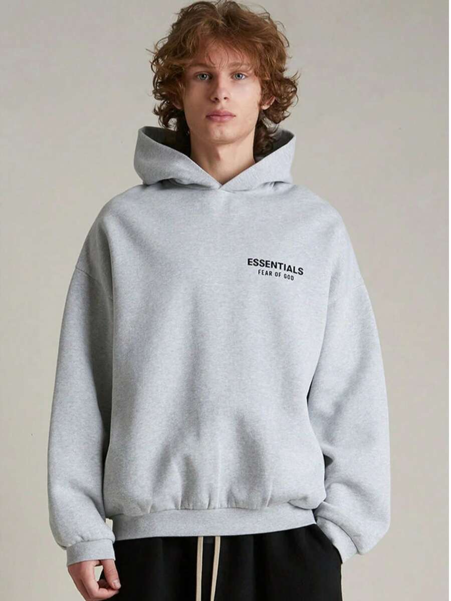 Fear Of God Essentials Fleece Hoodie (FW24) Unisex - Màu Xám nhạt - Xem 1