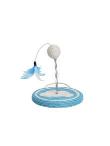 1件装全新益智趣味互动天然材质弹簧摇摆毛绒球羽毛云朵菠萝牛油果剑麻猫抓板摇摆玩具，悬挂式咀嚼清洁宠物玩具，适合所有犬猫，促进亲子互动，缓解焦虑，释放天性，无需电池 - 彩色 - 查看 13