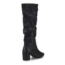 Loris Shoes Oficial Women's Wrinkled Ankle Boot With Zipper, Square Toe, Low Heel, Comfortable 453 - Synthetic Black - View 4