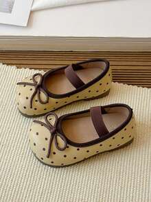 2026新款女童真皮鞋，时尚蝴蝶结可爱透气平底公主鞋，防滑软底鞋 - 黃色 - 查看 2