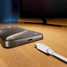 3-5条通用型3.3英尺耐用防撕裂智能温控快充Type-C数据线，兼容苹果17/17Pro/16Pro/16/15/15Pro、iPad、S25、平板电脑等，适合日常办公和旅行使用。 - 白色 - 查看 4