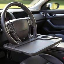 2-In-1 Car Auto Steering Wheel Desk For Eating, Drinking, And Laptop Use, Multipurpose Vehicle Interior Travel Essential, Portable Car Desk For Work And Leisure, Universal Fit For RV, SUV, Truck, Car Interior Accessories For Road Trips, Office On-The-Go, And Travel Convenience - Car Steering Wheel Tray - 查看 9